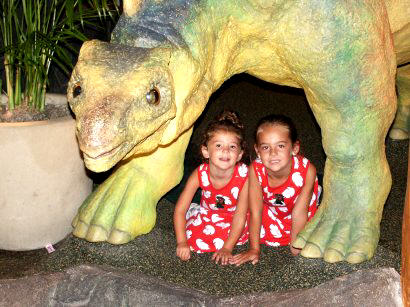 Peekaboo with a dino