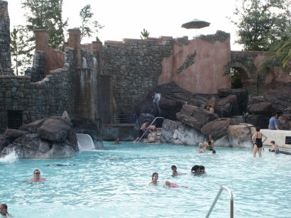 Slide area of pool