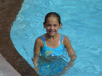 Brinn cooling off in the pool