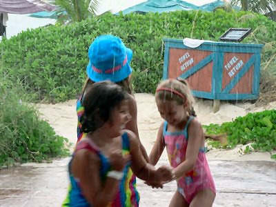 Playing in the rain