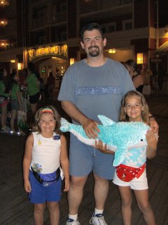 Dad and the girls with our winnings!