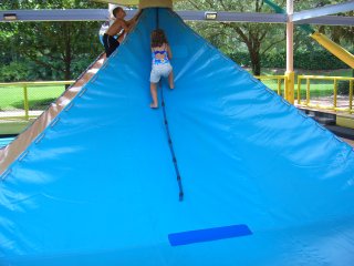 Climbing in the kids area
