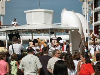 Characters Dancing during deck party