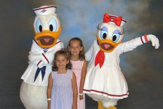 Girls with Donald and Daisy