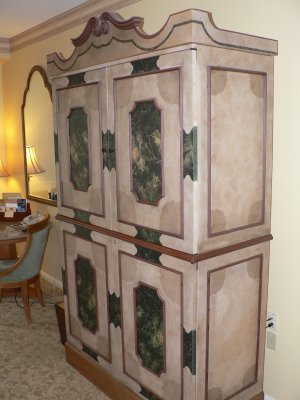 Entertainment Center with TV, DVD Player, etc.