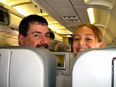 Dad and Brinn on the plane