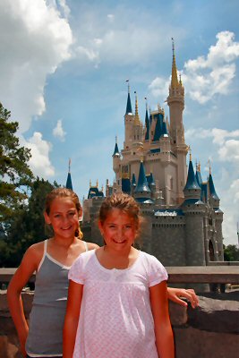 girls in front of the castle