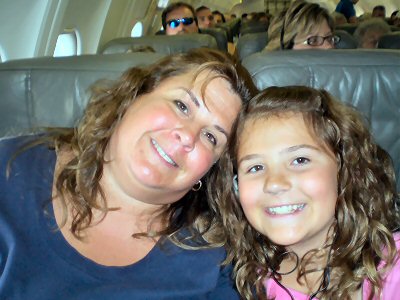 Mommy and Maddy on the plane